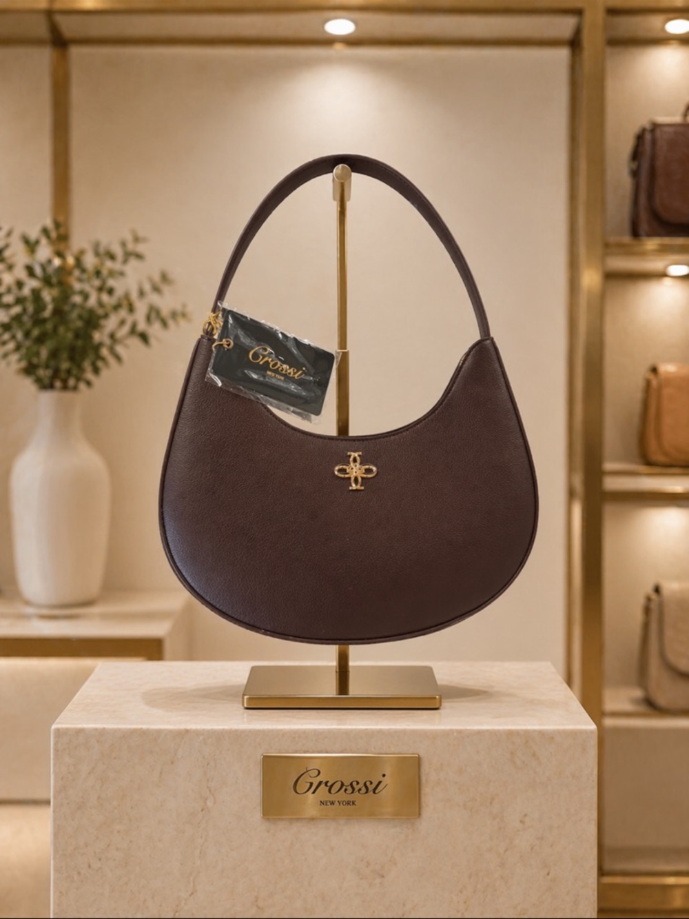 Grossi New York Dark Brown Shoulder Bag